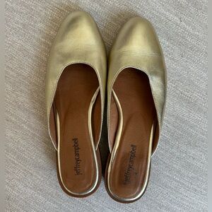 Jeffrey Campbell Gold Mules Size 8.5